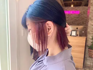 ミディアム カラー ヘアカラー&縮毛矯正 STAR☆RIVERのヘアスタイル