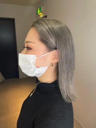ミディアム カラー ショート/脱白髪染め ☆宇﨑悠実のヘアスタイル