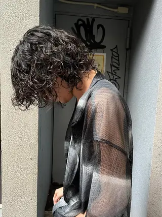 ショート カラー パーマ ヘアアレンジ メンズ 💎髪質改善特化💎 RUITOのヘアスタイル