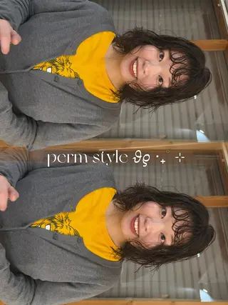ミディアム パーマ cipre 萌乃のヘアスタイル