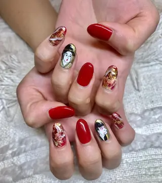 ミディアム パーマ ヘアアレンジ ネイル マツエク・マツパ el. by Aoのネイルデザイン