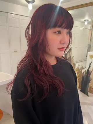 カラー ブリーチカラー🎀 韓国風/寺門美優のヘアスタイル