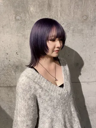 ミディアム カラー ヘアアレンジ mina 🐈‍⬛ ラフな似合わせヘアのヘアスタイル