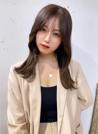 セミロング カラー ヘアアレンジ 髙塚碧🇰🇷 韓国ヘア🎗️のヘアスタイル