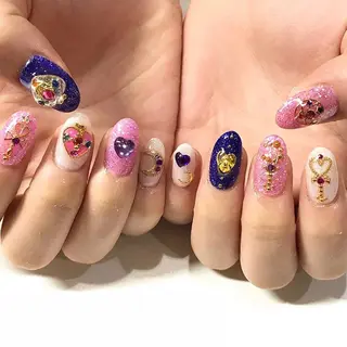 ネイル 渋谷／チップ長さ出し 👑アプレgel-xのネイルデザイン