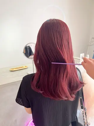 セミロング カラー 🎀ピンクベージュ/ 梅田/茶屋町🎀のヘアスタイル