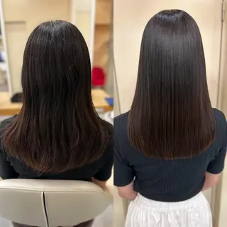 セミロング パーマ 髪質改善/縮毛矯正 /レイヤーカット岡部のヘアスタイル