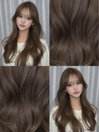ロング カラー 顔まわりの神様✨ 透明感カラー藤嶋秀幸のヘアスタイル