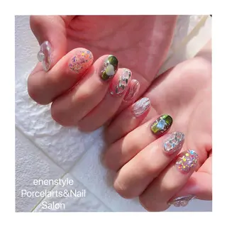 ミディアム ネイル 🐾enen style 🐾のネイルデザイン