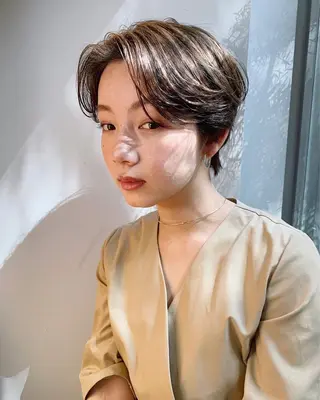 ショート パーマ ヘアアレンジ 松田 亮葉のヘアスタイル
