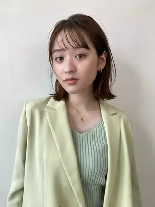 ミディアム カラー やました もえかのヘアスタイル