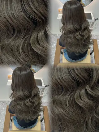 ロング オリーブカラー/ 縮毛矯正 マナミ🎀のヘアスタイル