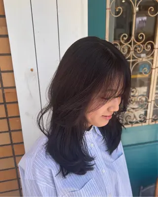 セミロング カラー 🌱なゆみ🌱透明感 /ナチュラル/高宮のヘアスタイル