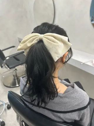 ミディアム ヘアアレンジ 🎀HARU/ボブ/ セット/赤み消し🫧のヘアスタイル