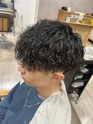 パーマ メンズ 田中 大輝のヘアスタイル