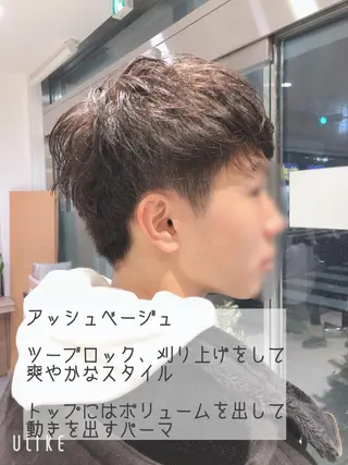 ショート カラー パーマ ヘアアレンジ メンズ メンズパーマ特化/ メッシュ/薫/店長のヘアスタイル