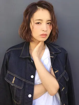 ミディアム 透明感カラー🌿ボブ ✨飛田 ケイのヘアスタイル