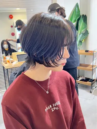 ショート レイヤー×縮毛矯正 深見 拓のヘアスタイル
