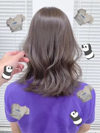 ロング カラー パーマ ヘアアレンジ メンズ キッズ 上品＆韓国風 🥀海心🥀のヘアスタイル