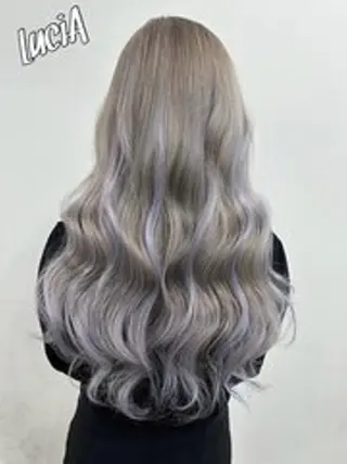 カラー ロング ヘアアレンジ MISAKIエクステ ブリーチ\5900のヘアスタイル