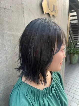ミディアム カラー パーマ ヘアアレンジ くびれレイヤー/艶 カラー　MADOKAのヘアスタイル