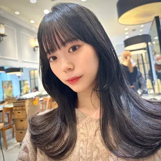 ロング カラー 💎小顔前髪&髪質 改善カラー💎片桐のヘアスタイル
