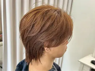 ショート センターパート 韓国ヘア・綾也のヘアスタイル
