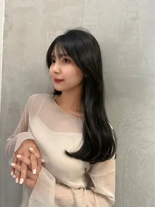 ロング 縮毛矯正 髪質改善 韓国風レイヤー 吉田のヘアスタイル