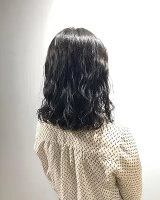 ミディアム パーマ ボブパーマコテ巻き風 パーマNo1深江秀平のヘアスタイル