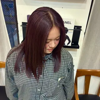 セミロング カラー 新原 陽那のヘアスタイル