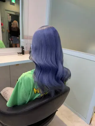 セミロング カラー ブリーチカラー 🩵MIZUKIのヘアスタイル