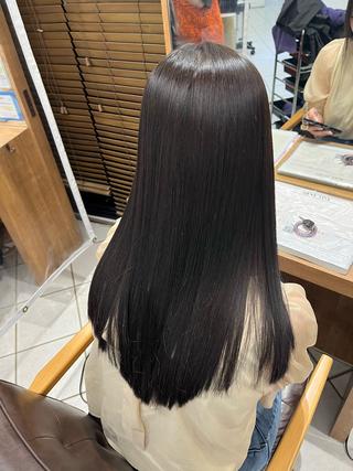 ロング カラー パーマ 湯浅 風希のヘアスタイル
