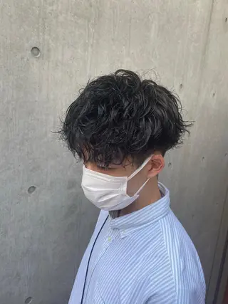 ショート パーマ メンズ 梅田茶屋町メンズ 専門美容師 山元一平のヘアスタイル
