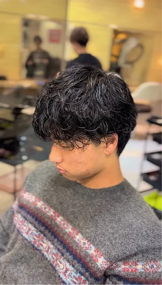 ミディアム パーマ メンズ 🔮メンズ縮毛矯正 メンズパーマ💎竹永のヘアスタイル