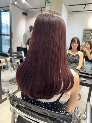ロング カラー パーマ ヘアアレンジ 艶髪縮毛矯正/透明感 カラー/YUKAのヘアスタイル