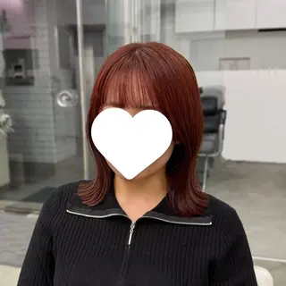 ミディアム 髪質改善×ブリーチ なしカラー/桃愛のヘアスタイル