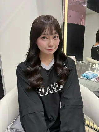 セミロング カラー 新宿/韓国ヘア 中明度カラー/かやのヘアスタイル
