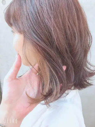ミディアム カラー ヘアアレンジ アイラッシュ/美容室 個室/瀬戸 一菜のヘアスタイル