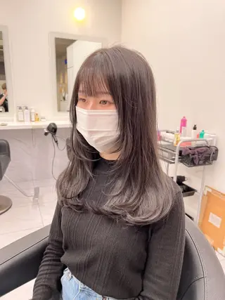 セミロング カラー パーマ ヘアアレンジ メンズ キッズ 上品＆韓国風 🥀海心🥀のヘアスタイル