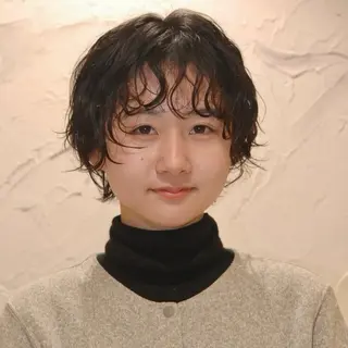 ショート カラー パーマ デジタルパーマ🌀レ イヤー🍃かんたまるのヘアスタイル