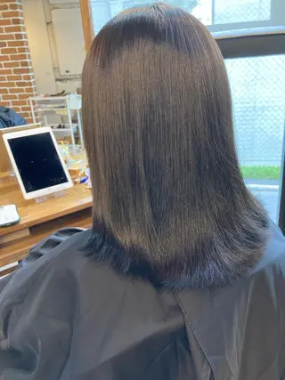 ミディアム ✨色持ちの良い艶 カラー✨蟹江真世のヘアスタイル