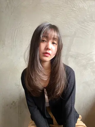 ロング カラー やました もえかのヘアスタイル