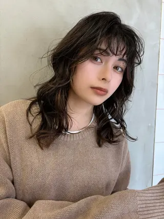 ミディアム 色気レイヤースタイル 洒落色気ヘアマサトのヘアスタイル