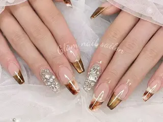 ネイル エツメ💅 長さ出し🎀デザインのネイルデザイン