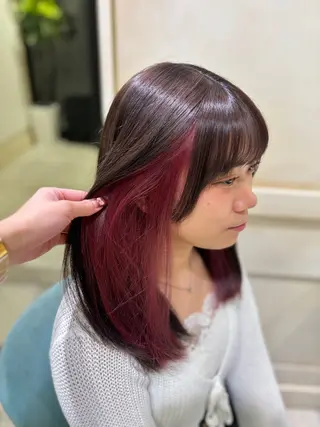 セミロング 🌷ピンク/韓国風 暖色カラー ゆい🌷のヘアスタイル