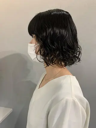 ミディアム パーマ ボブパーマコテ巻き風 パーマNo1深江秀平のヘアスタイル