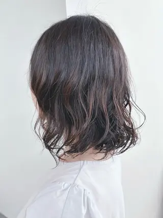 ミディアム パーマ ボブ/ゆるふわ ボブパーマ/とういのヘアスタイル