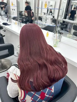 ロング カラー ダブルカラー/🐻 ベージュ/ピンクのヘアスタイル
