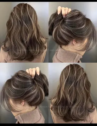 ミディアム ハイトーン/ダメージ レス/ソウイチロウのヘアスタイル