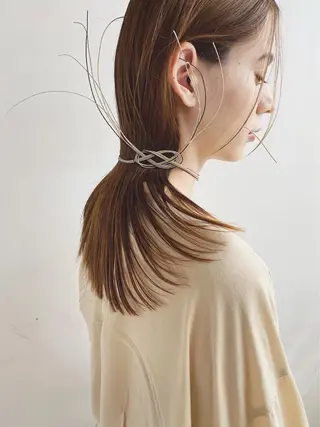 ロング 🐈三毛猫ローライト ・mixカラー🐈のヘアスタイル